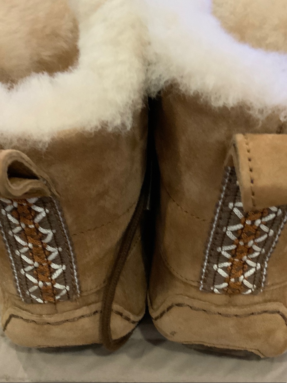 UGG Chestnut Suede Shearling Moccasin Ankle Boot - Picture 4 of 4